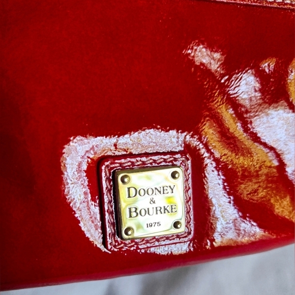 Dooney & Bourke Red Patent Leather Coin Purse with Gold Accents - Picture 8 of 11